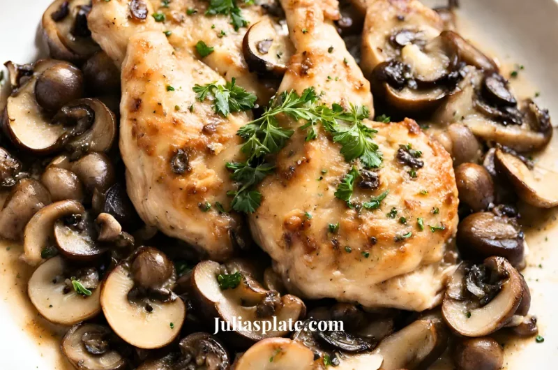 Skillet Chicken With Mushrooms and Caramelized Onions